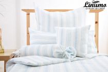 Linen Bedcover LENNE Linen Lightblue/White striped Differenz Siz