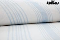 100% Linen Bedding Sheet LENNE Lightblue/White striped