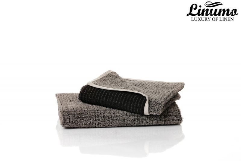 Bath-towel from cotton-lines frott black/gray different sizes