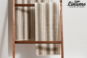 Bath-towel from lines frott striped different sizes