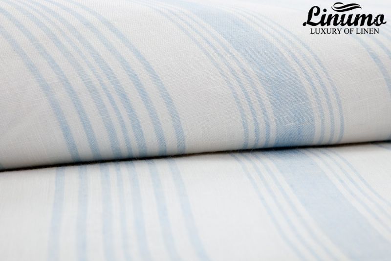 Bolster LENNE 100% Linen Pure Lightblue/White striped