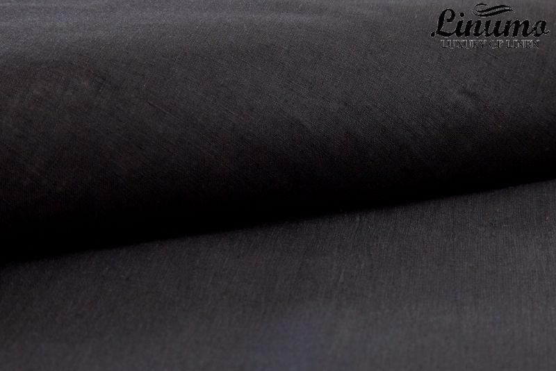 Bolster NAHE 100% Linen black with a white cord row