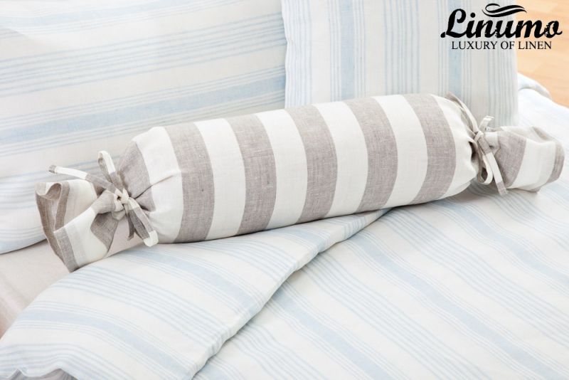 Bolster TAUBER 100% pure linen white-natural striped