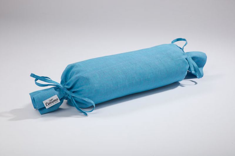 Bolster for binding SALZACH 100% Linen Trkis-Blau 15x40cm