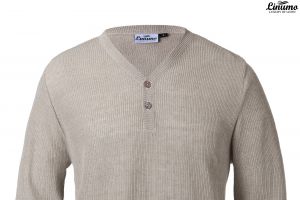 Exklusiver Herren Pullover Leinenstrick mit Knopfleiste