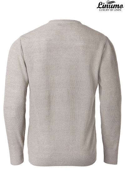 Exklusiver Herren Pullover Leinenstrick mit Knopfleiste