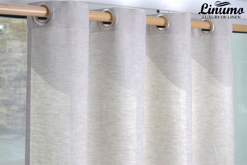 Finished linen curtain beige different sizes M06C112