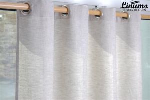 Finished linen curtain beige different sizes M06C112