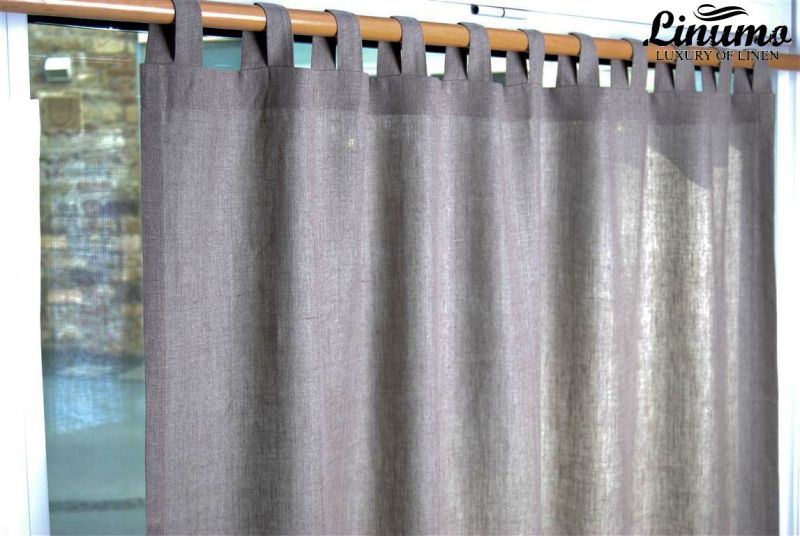 Finished linen curtain gray different sizes M08C215