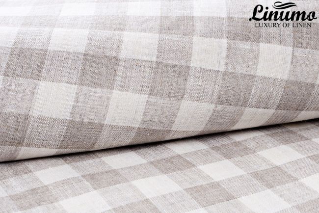 Fitted Bedding Sheet MOSEL 100% Linen Checked Design