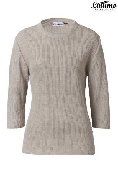 Hautfreundlicher Damen-Pullover 100% Leinen Rundhalsausschnitt