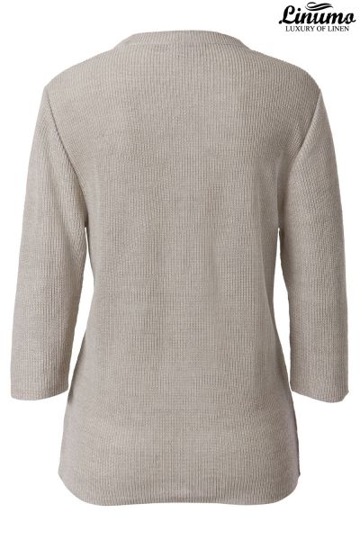 Hautfreundlicher Damen-Pullover 100% Leinen Rundhalsausschnitt