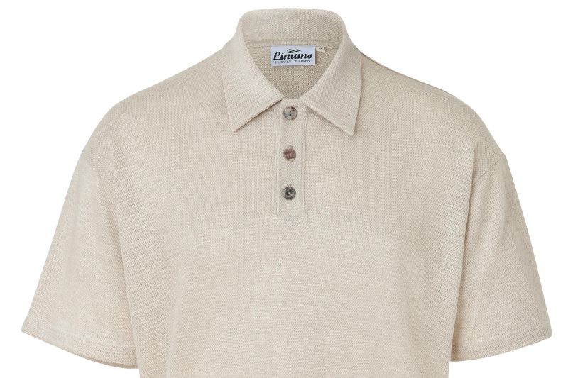 High-quality polo shirt made of linen pique 100% Linen