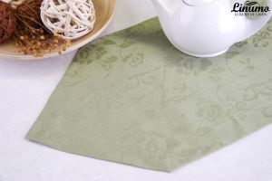 High quality table runner 100% Leinenjacquard Green Different Si