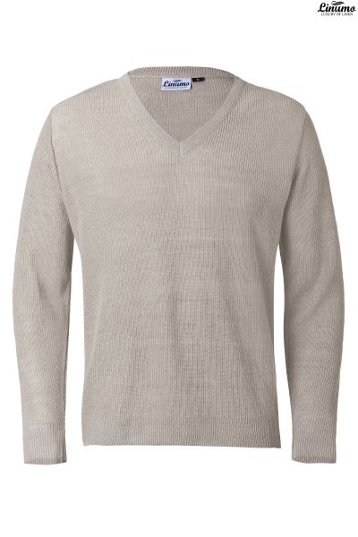 Hochwertiger Herren Pullover Leinenstrick V-Ausschnitt