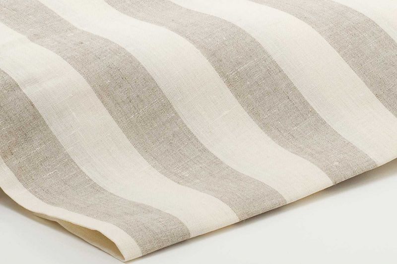 Linen fabric, 100% Linen, 170 g/qm, 220cm Stripes 5cm