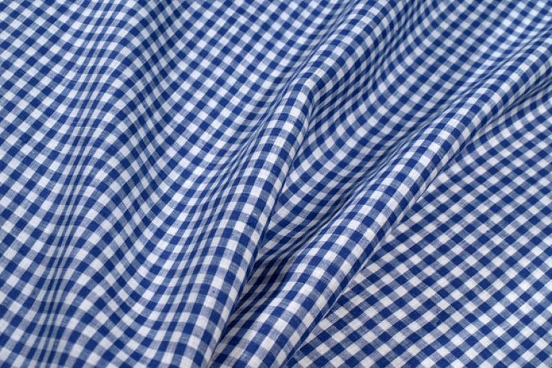 Linen fabric, 100% Linen, Vichy-check blue/white, 230g/qm, 150cm