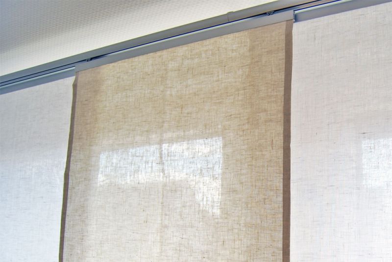 Linen sliding curtains natural grey different sizes M06C112