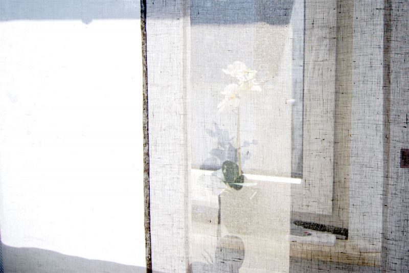 Linen sliding curtains naturel/gray voile different sizes M1209