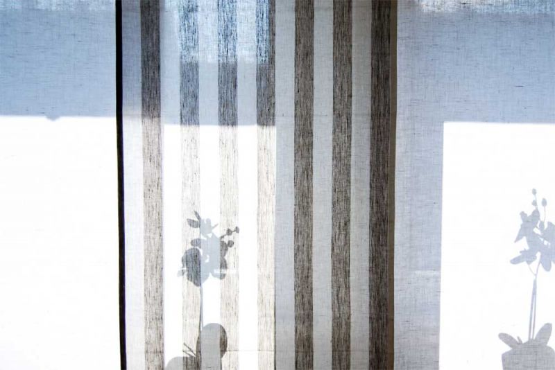 Linen sliding curtains white/natural striped different sizes M05