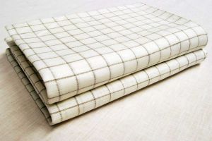 Linen tea towel 50x70cm Creme/White checked