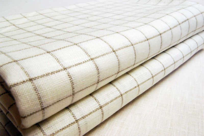 Linen tea towel 50x70cm Creme/White checked