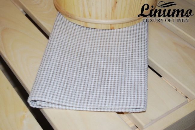 Luxury sauna & bath towel IVALOJOKI linen mix white/beige