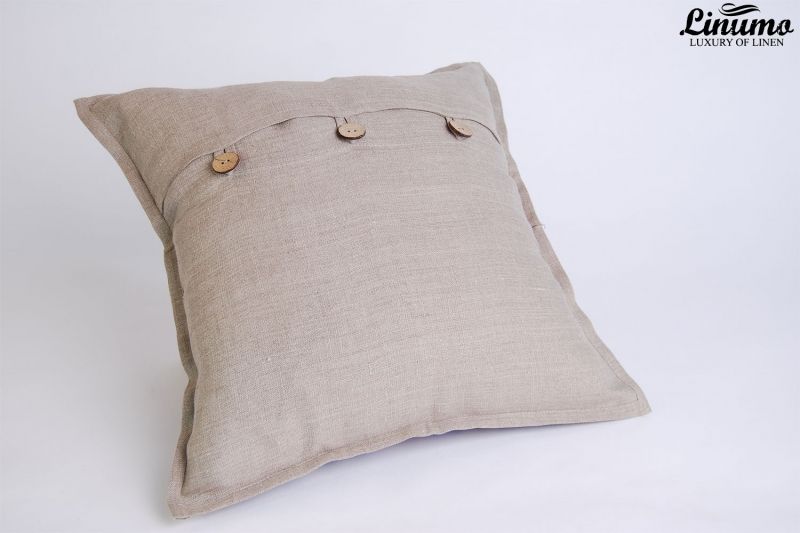 Pillow Cover 100% Linen 40x40cm Gray/Blue Jacquard