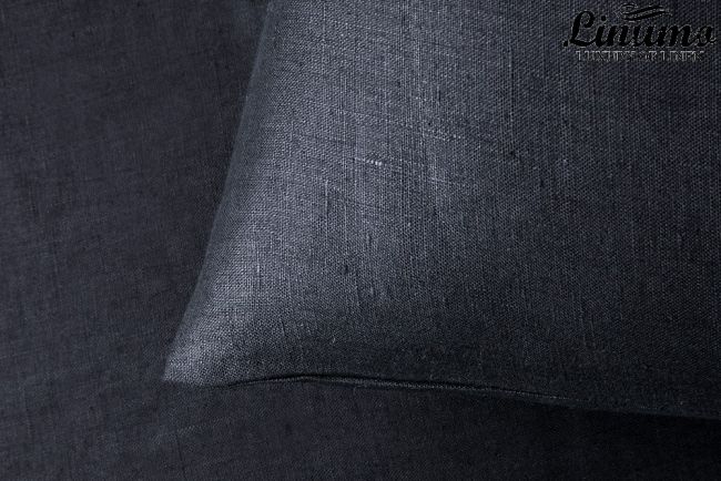 Pillow Cover ALTMUEHL 100% Linen Black Different Sizes