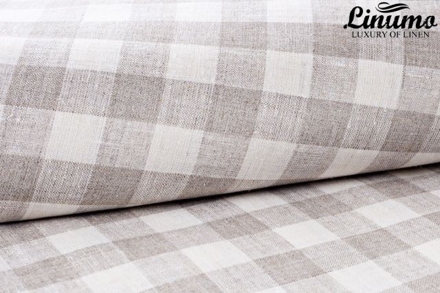 Pillow Cover ISAR Half-Linen Checked Brown Different Sizes