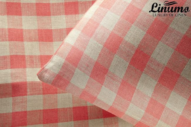 Pillow Cover SPREE 100% Linen Red Checked different Sizes