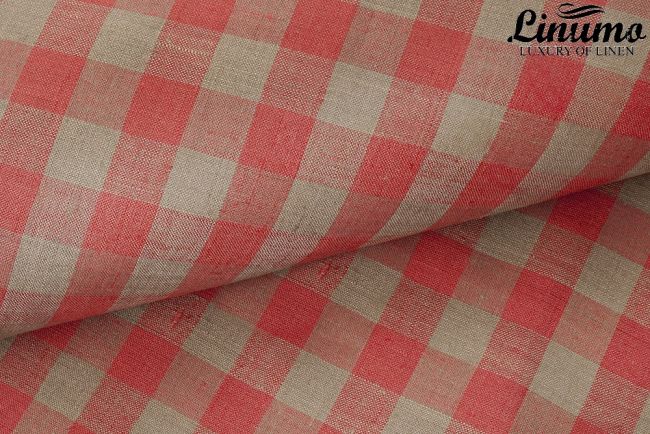 Pillow Cover SPREE 100% Linen Red Checked different Sizes