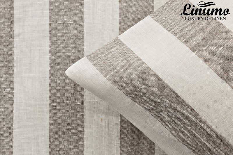 Pillow cover TAUBER 100% linen white-natural striped dif. sizes