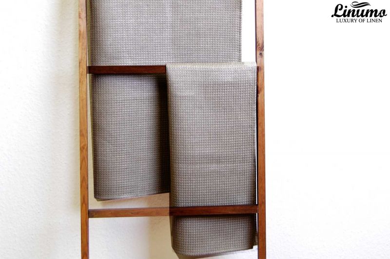 Sauna & bath towel pique 100% linen natural/gray Different Sizes