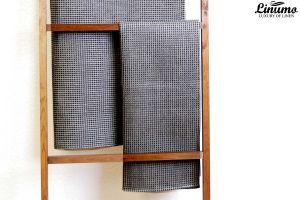 Sauna & bath towel pique 50% linen black/gray Different Sizes