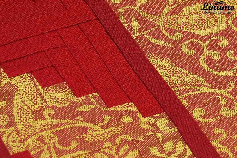 Table Runner 100% Linenjacquard Red Patchwork Different Sizes