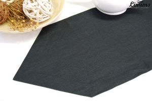 Table Runner in precious linen Black Different Sizes ILLER