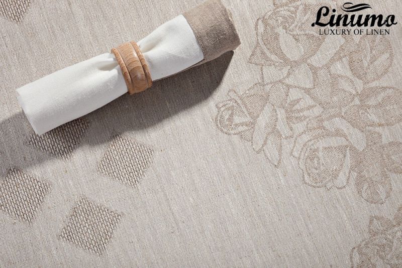 Tablecloth KYLL 100% Linen-Jacquard Gray Different Sizes