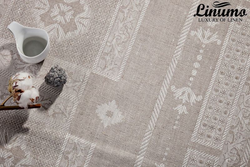 Tablecloth NAAB 100% Linen-Jacquard Gray Different Sizes