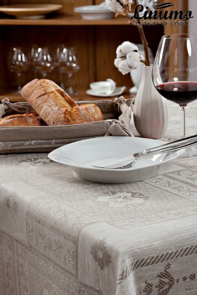 Tablecloth NAAB 100% Linen-Jacquard Gray Different Sizes