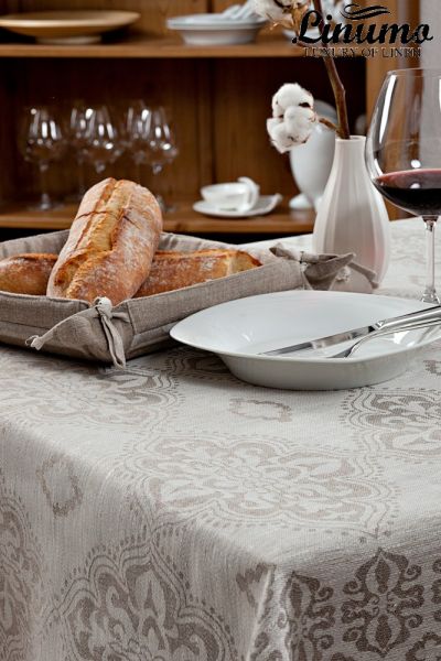 Tablecloth WERRA 100% Linen-Jacquard Gray Different Sizes