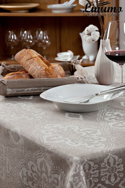 Tablecloth WERRA 100% Linen-Jacquard Gray Different Sizes